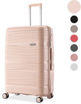 SKYCASES Travelin' Charm – 28-inch Grote Reiskoffer - Cijferslot - 41x24x69 cm - 98L - Lichtgewicht, Waterdicht & Duurzaam - Lichtroze