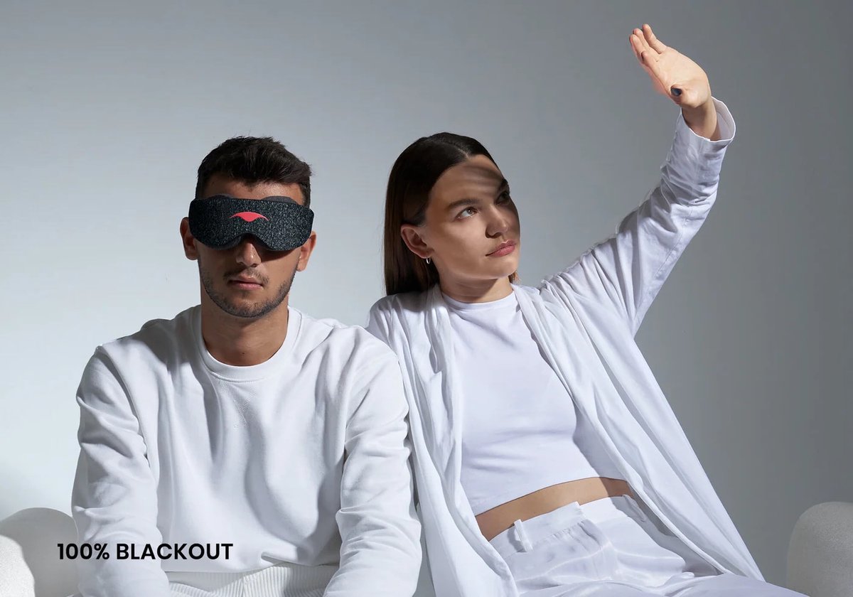 Manta Sleep Mask - Ervaar het beste slaapmasker - Carbon Black Limited Edition - 100% verduisterend - Zeer comfortabel - Geen druk op ogen/oogleden - Volledig verstelbaar voor een perfecte pasvorm - Zacht en ademend materiaal — afbeelding 4