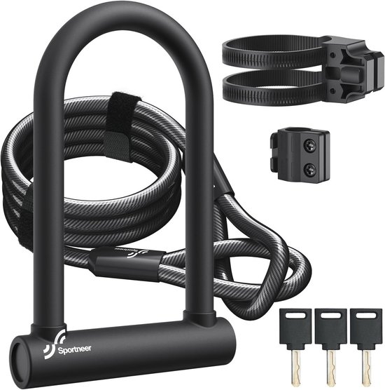 OnGuard Brute STD-8001 D-slot Fietsslot – 16,8 Mm Gehard Staal, X4P-vergrendeling, 5 Sleutels (1 Met LED), Voor Maximale Diefstalbescherming
