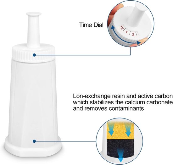 Set van 6 koffiemachine-waterfilters voor Sa ge Barista Express, Claroswiss, Barista Touch, BES008 vervanging SES008WHT0NEU1, SES810, SES875, SES880, SES920, SES980, SES990