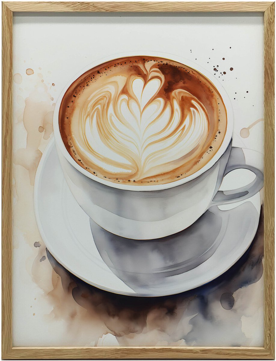 Canvas Foto Zonder Lijst Koffie In Elegante Stijl 50X70 Cm Canvas