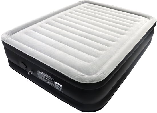 Luchtmatras, zelfopblazend, opblaasbaar matras met ingebouwde elektrische luchtpomp en tas, snel opblazen, logeerbed voor 2 personen, 195 x 152 x 46 cm — afbeelding 2