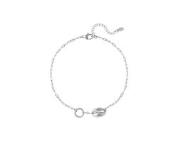 Ocean Glow Enkelband Zilver - Yehwang - Zilveren Enkelbandjes - Stainless Steel (verkleurt niet!) - Enkelband dames - Kerst cadeau - Sinterklaas cadeau - Valentijn - Moederdag - Enkelband voor tieners