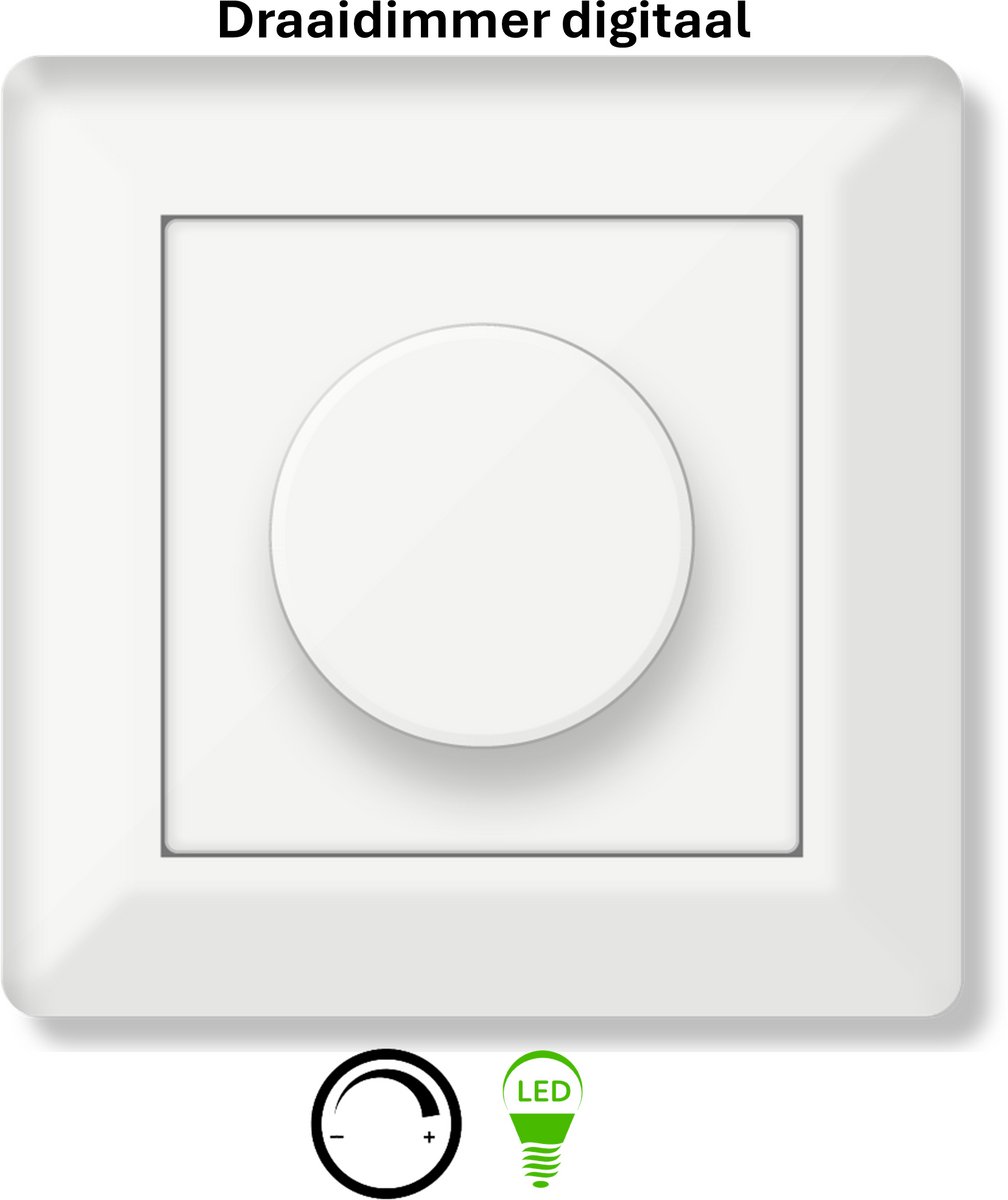 Freelux Draaiknop | Led Dimmer | 2-polig | 230VAC - 300VA/1,3A_2P | Zuiver wit glans