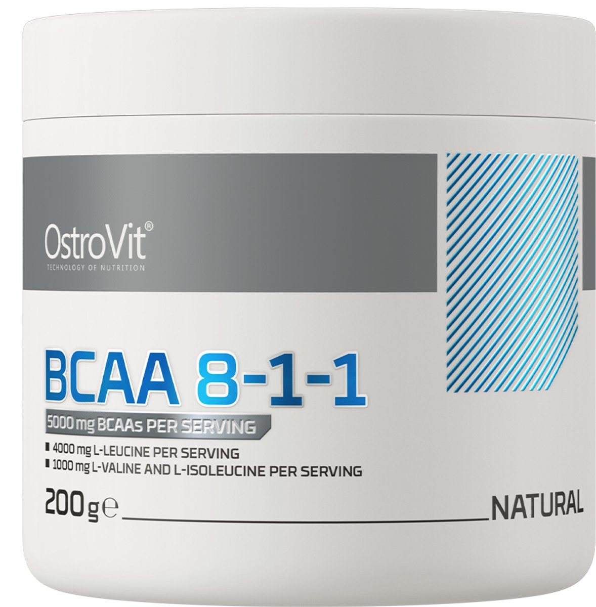 OstroVit BCAA 8-1-1 200 g natural 100% puur – zonder aroma’s, suikers of onnodige toevoegingen