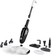Nettoyeur vapeur 2 en 1 - Vapeur à main - Nettoyant anti-taches - Avec 8 accessoires et 2 Chiffons en microfibre - Nettoyage du canapé, du sol, de la salle de bain et de la moquette - Zwart