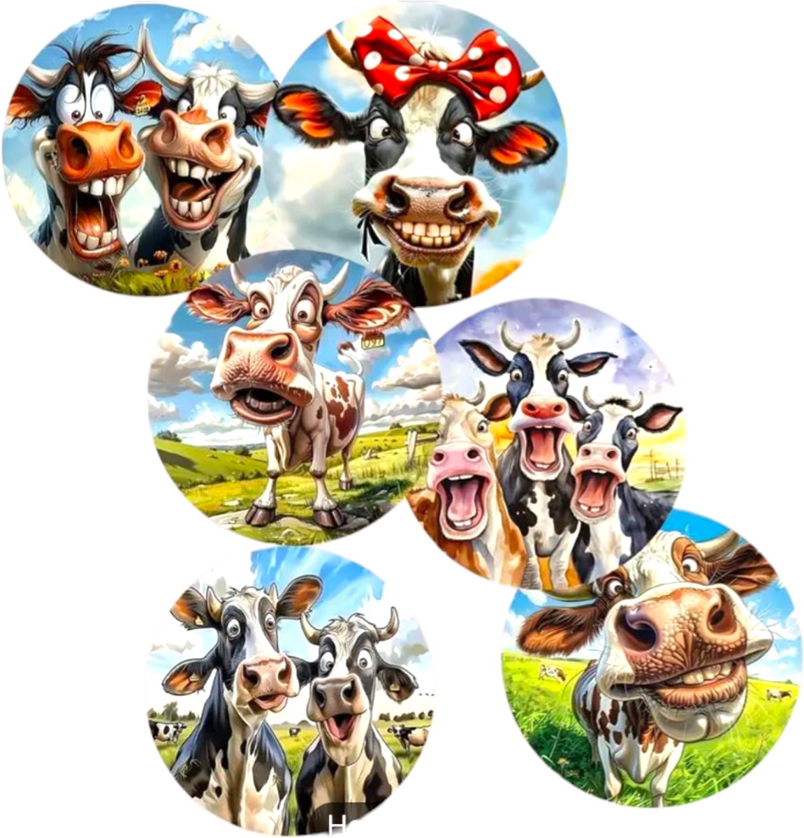 Onderzetters Koe - 6 stuks - Set van 6 - Onderzetters - Coasters - Houten onderzetters - Onderzetters voor glazen - Onderleggers voor glazen of Kopjes - Grappige teksten - Verjaardagscadeau - Moederdag - Vaderdag - Fun Cadeau — cadeau in Wonen & Interieur - foto 2