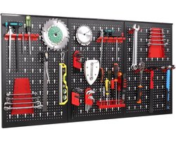 Gereedschapswand XL - Gereedschapskast - Rood - 120x60cm - Pegboard - Gereedschapsbord - Gereedschapwand - Gereedschap organizer - Metalen muur organizer - Tool organizer