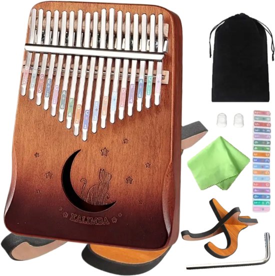 Tonen Kalimba 17 Tonen - met Standaard, Hoes & Accessoires - Duimpiano | bol