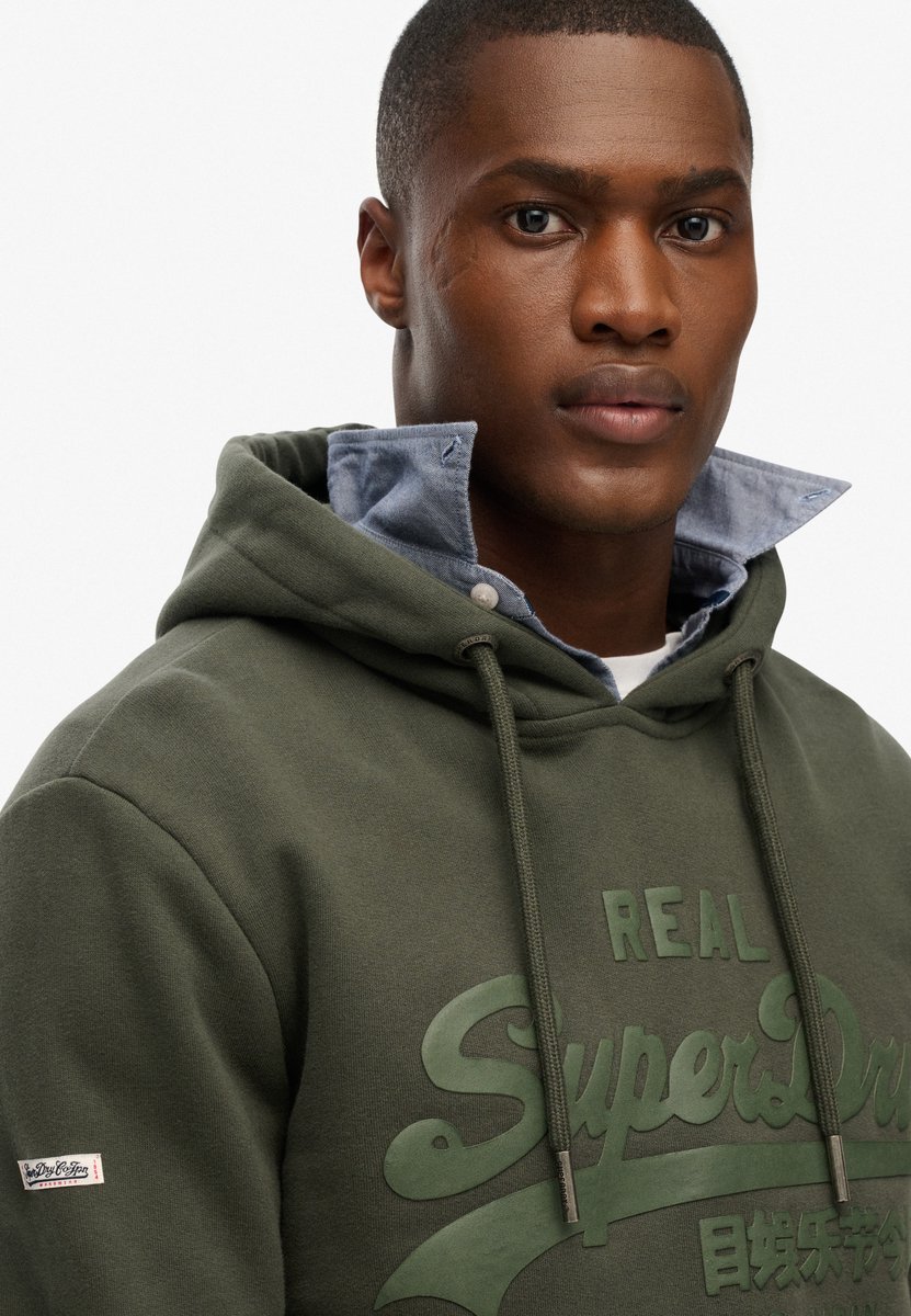 Superdry Ton-sur-ton Vintage Logo hoodie Heren Hoodies Groen