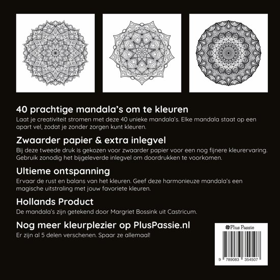 Luxe Mandala Kleurboek Voor Volwassenen Deel 1 | Limited Edition | 40 Unieke Mandala’s | Dik Papier | Geschikt voor Markers | Inclusief Inlegvel markerpapier
