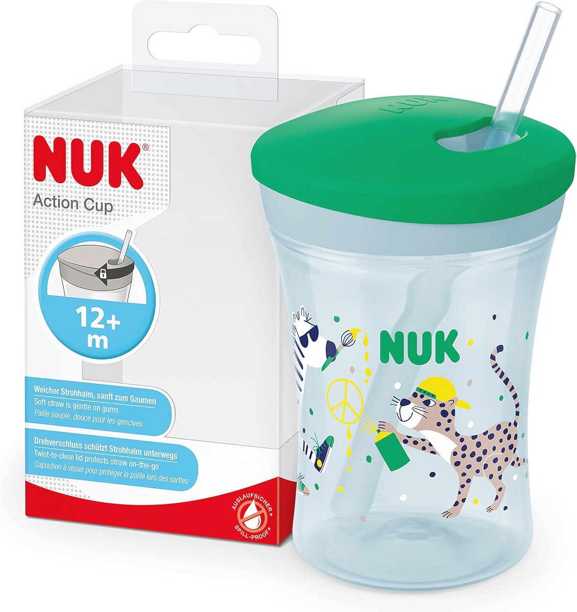 Image of Actieve Kinderen Beker met Herbruikbaar Rietje - Lekvrij en Duurzaam, 230 ml