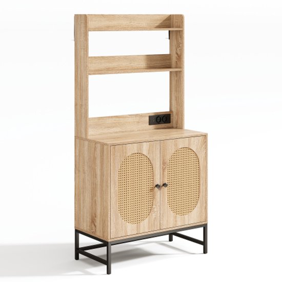 GIANTEX Keukenkast met werkblad, keukendressoir, met 2 laden en verstelbare plank, bijzetkast met deuren, multifunctionele kast, 100 x 40 x 78 cm, wit
