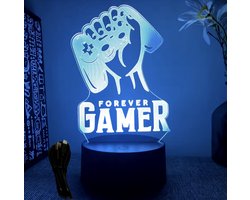 LED nachtlamp - LED lamp - Gamen - Forever Gamer - RGB - RGBW - USB - Led Lamp - Bureaulamp - Sfeer ver-lichting - van CHPN - Verstelbare kleuren