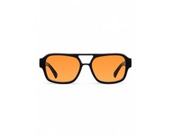 The Brand Remarkable – Zonnebril Unisex – Zonnebril Dames – Zonnebril Heren – Vierkante Zonnebril – Oranje/Zwart – UV400 – Luxe, Duurzame & Trendy Zonnebril – Designer Zonnebril – Mode Zonnebril 2025 – Inclusief Beschermhoes – Polariserend Look