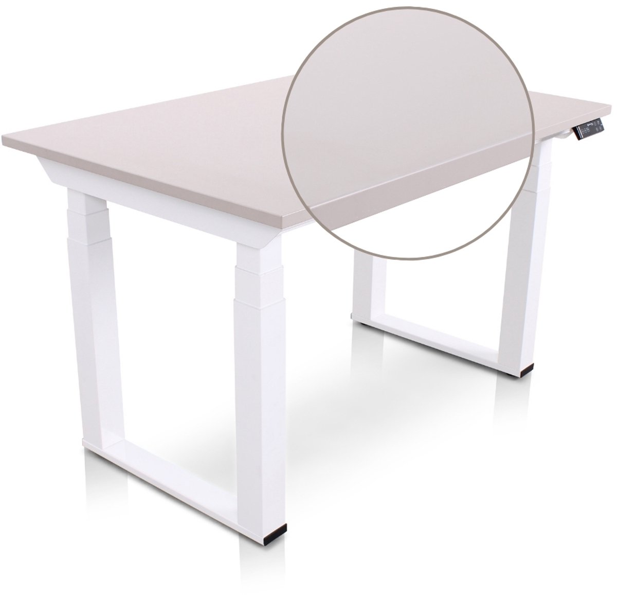 Multi Ratio Lineaflex MRC SOLID Zit-Sta Bureau – Elektrisch Verstelbaar – 120x80 cm – Blad Sand Grey – Wit Frame – ARBO Norm NEN-EN 527 – Met memorybediening – 200 KG Draagvermogen – 130 cm Hoog