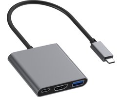 USB-C naar HDMI Adapter – 3-in-1 Converter – 4K Beeld – Voor Monitor & Beamer – Plug & Play – V