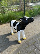 Goodyz- Boerderij dieren - Koe - Kalf - Kalfje - Zwart/Wit Kalfje - omhoog kijkend - 60cm Hoog