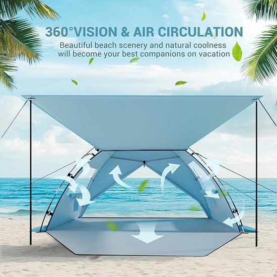 Tilenvi Beach Shell Tent with UV Protection for 3-4 People