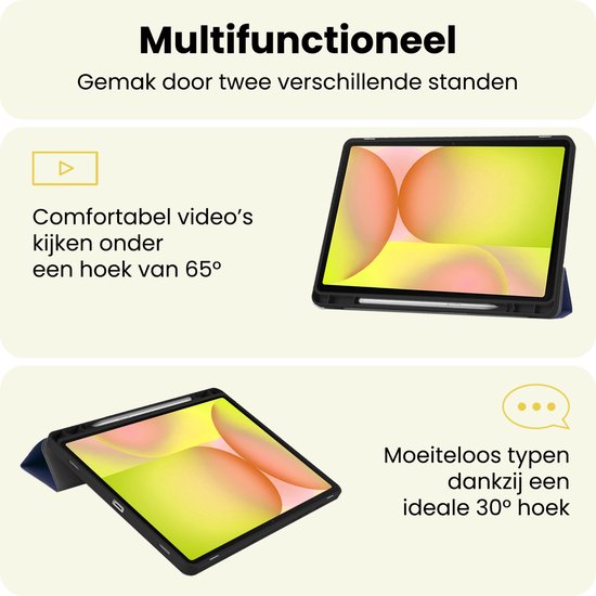 Coque Samsung Galaxy Tab S10 FE Plus , étui de Luxe avec découpe Plus S Pen - Bleu foncé