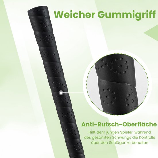 COSTWAY Golf Iron 7 voor kinderen, golfijzer enkel aluminium voor rechtshandigen, kinderen golfclubs met racketkap en glasvezel schacht voor 8-10 jaar kinderen, groen — afbeelding 4