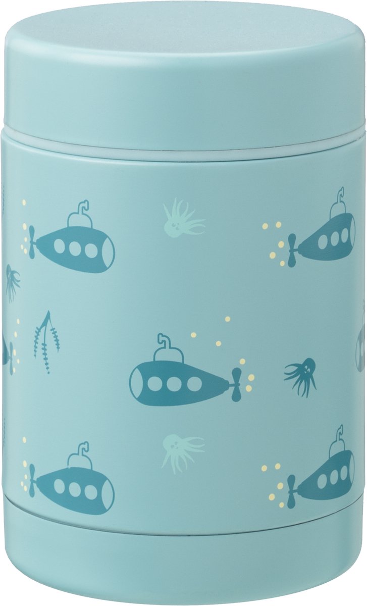 Fresk Thermos Lunchbox 300 ml - RVS Voedselcontainer – BPA-vrij – Lekvrije dop – Thermosbeker – Food Jar tot 6 Uur Warm – Lunchpot - Blauw - Submarine