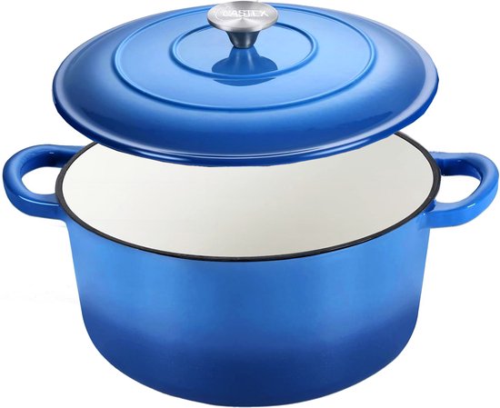 Castex Elegance Royal Gietijzeren Braadpan met Deksel 26 cm - Inductie Pan - Braadpannen Gietijzer - Blue