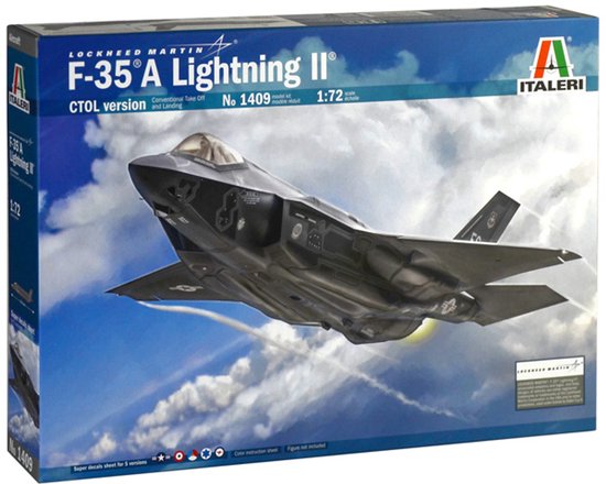 Italeri Modelbouwpakket Vliegtuigen - 1409 F-35 A Lightning II CTOL version Plastic - 1:72 - Modelbouw