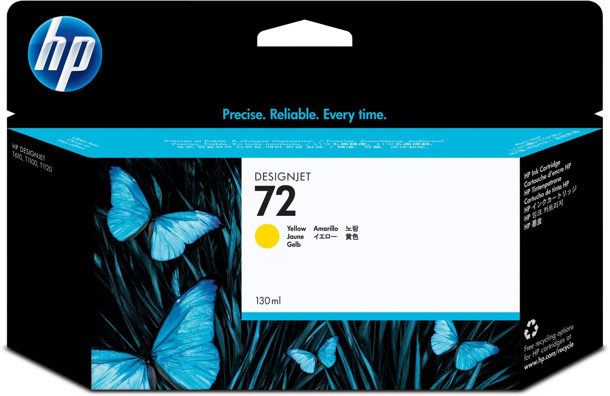 HP 72 Inktcartridge C9373A, Geel