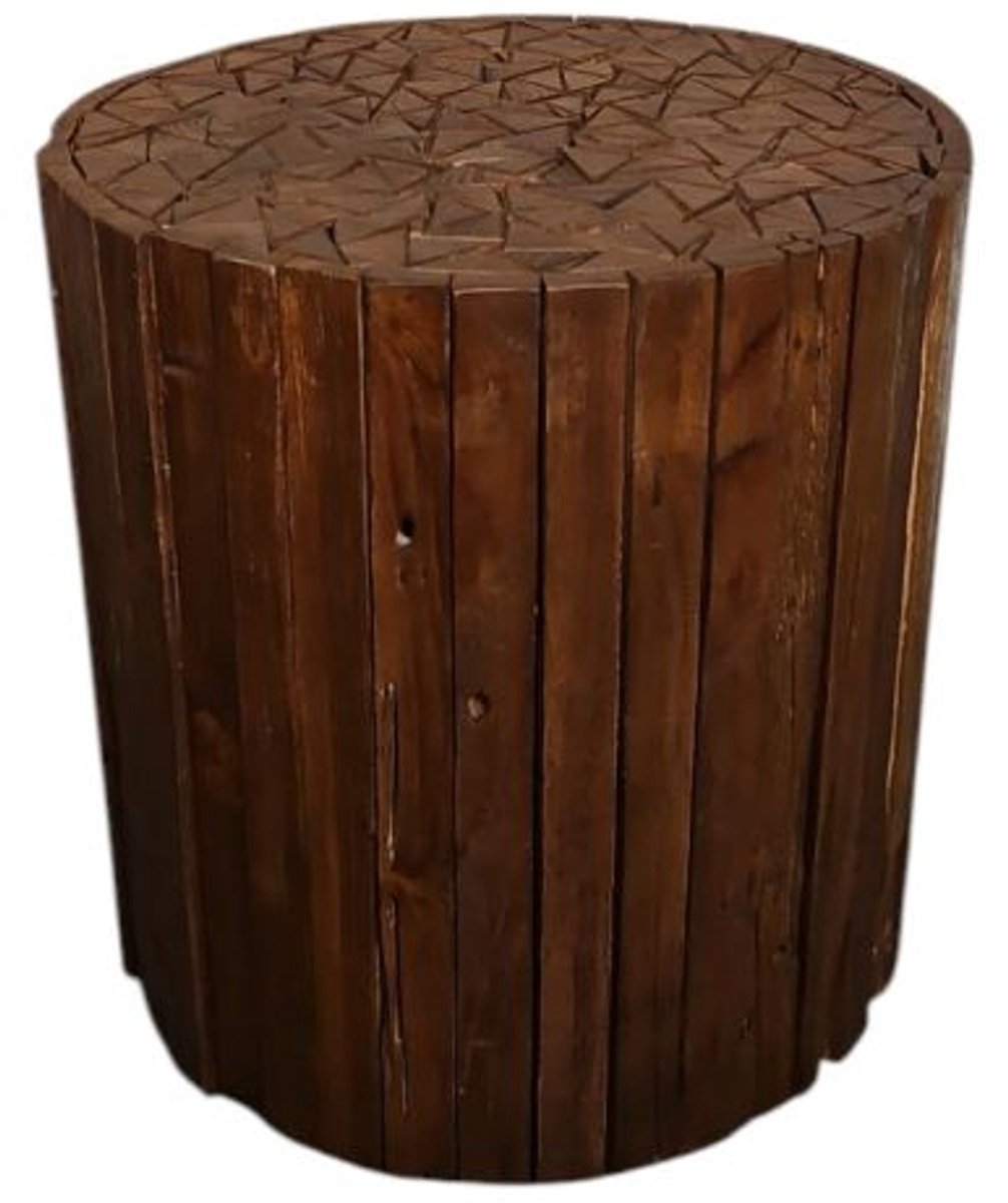 Interieurdirekt - Bijzettafel Noa - Rond - Teakhout - Walnoot