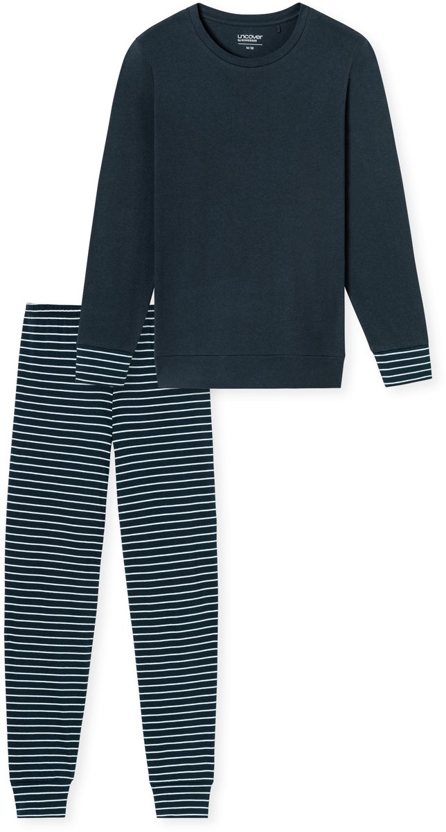 Uncover by Schiesser Pyjama lange - Dames Pyjamaset - donkerblauw