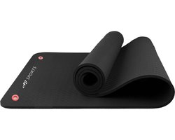 AJ-Sports Fitness Mat Extra dik - 1.5 cm dik - Yoga Mat - Sport mat - Trainingsmat - Fitnessmat - Zwart - Yoga - Pilates - Fitness - TPE Materiaal - 180 x 60 x 1,5 cm