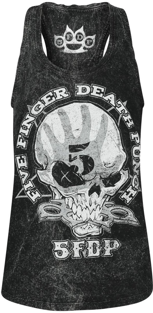 Five Finger Death Punch 1 2 F U Dames Top - antraciet - L