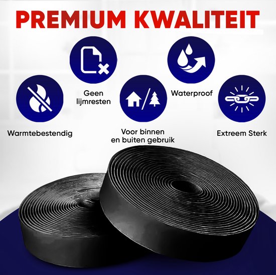 AWEMOZ® auto-adhésif Fermetures velcro - Velcro Noir - 2 x 6 m Tape Velcro - 2 cm de large