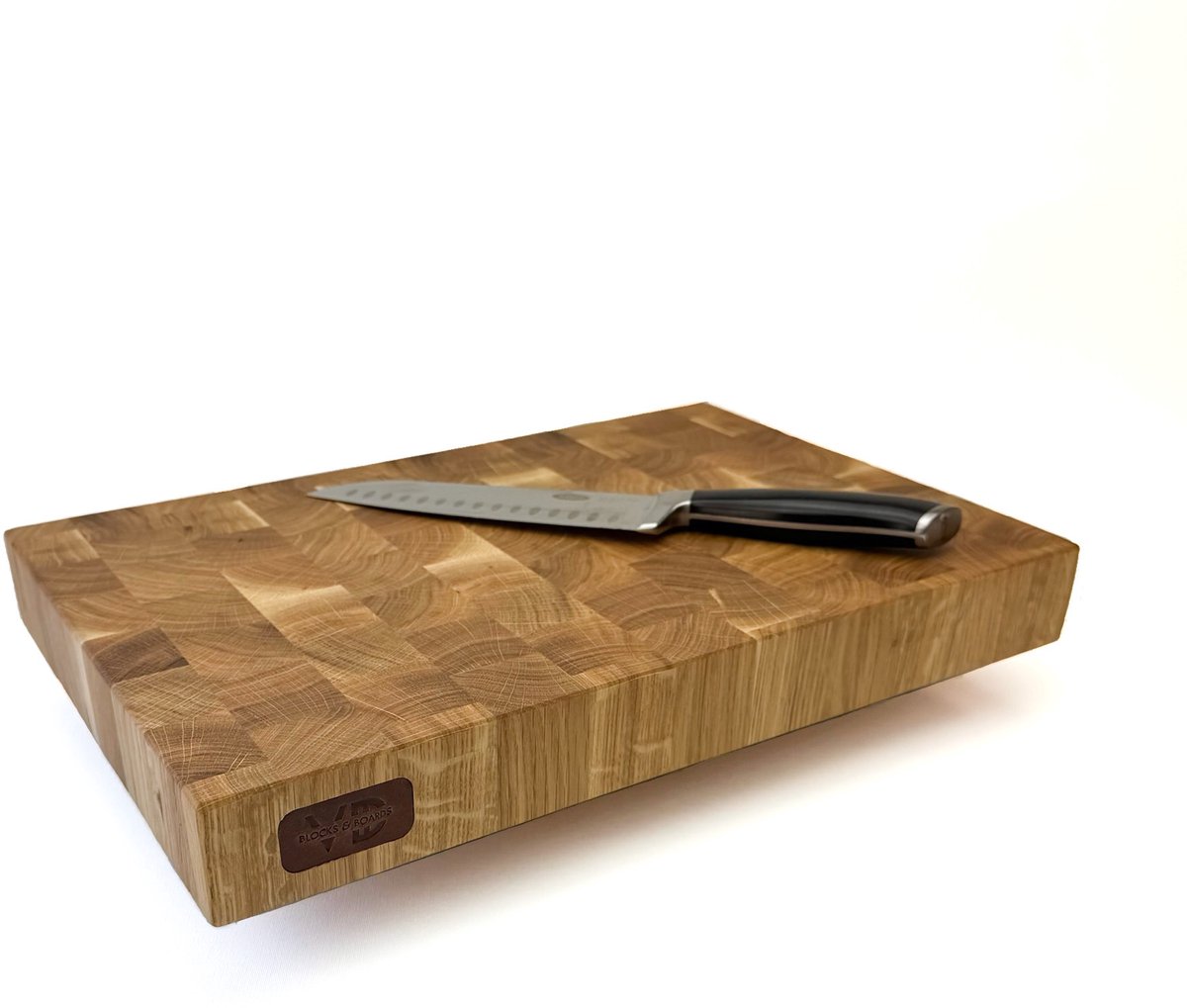 Blocks & Boards - Butcher Block VD5 - Kopshouten eiken snijplank - Handgemaakt in Nederland van 100% massief Eiken - Afm. 42x28x5cm