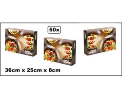 50x Luxe Cateringdozen Dine & Dish met venster 36x25x8cm - Catering salade maaltijd bezorg doos thuis bezorg