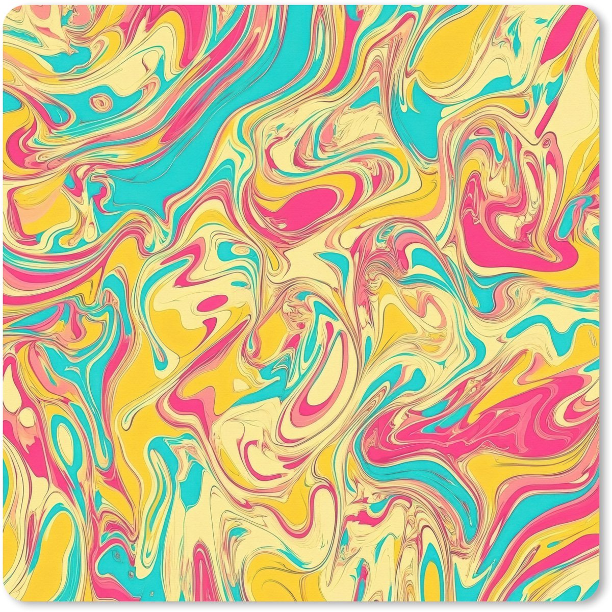 Muismat XXL 40x40 cm - Bureau onderlegger - Bureau mat Geel - Roze - Blauw - Retro - Bureaumat - Gaming mousepad xl - Bureaulegger groot - Computer deskmat