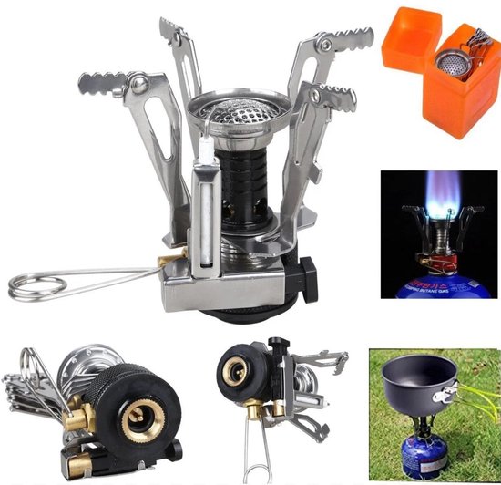 Pannenset camping - WeXplore - draagbare kookset - 16-delig incl. brander en bestek — afbeelding 3