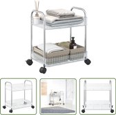 Bol.com vidaXL Opberger - Opberg Trolley - Opbergtrolley 2-laags 37x28x435 cm acryl transparant - Opbergkast - Acryltrolley - Dr... aanbieding