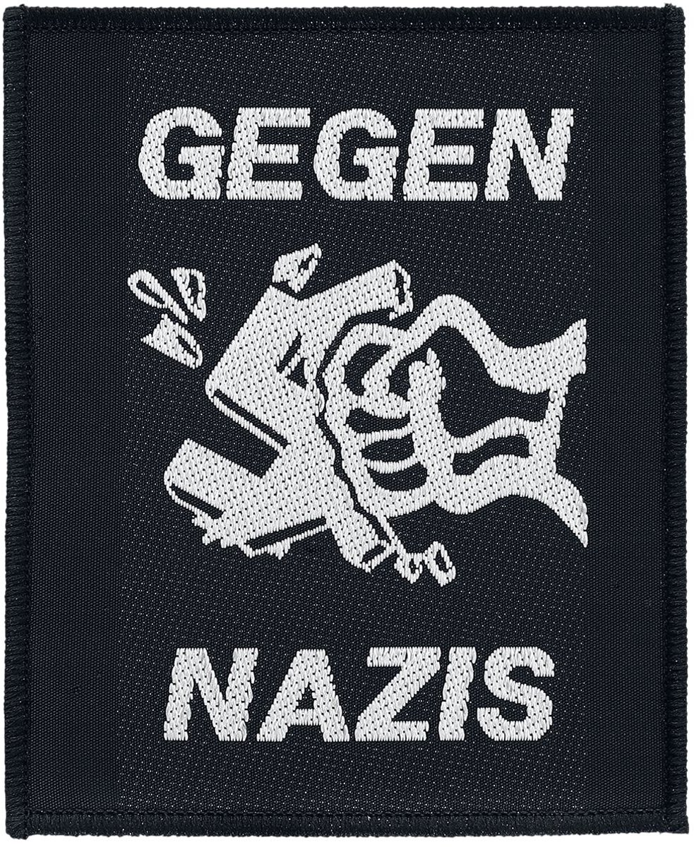 Gegen Nazis Patch zwart-wit Polyester -