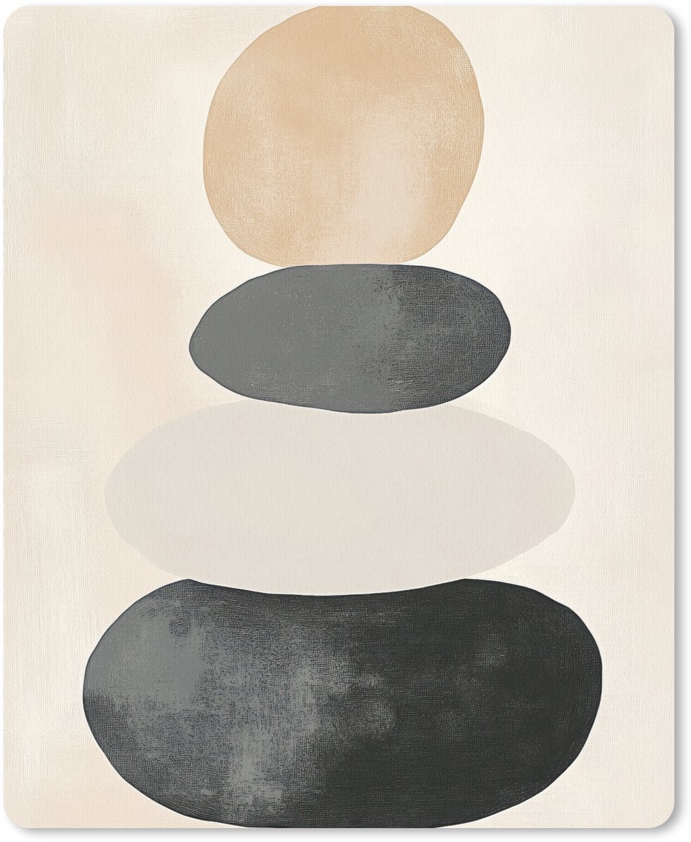 Muismat 19x23 cm - Mousepad Japandi - Wabi sabi - Beige - Muismatten