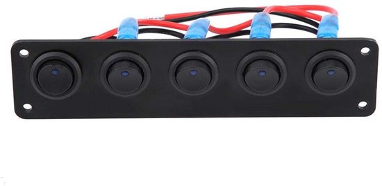 KAOLALI Schakelpaneel, 12 V/24 V, tuimelschakelaar, 5 versnellingen, IP65 waterdicht, 4,2 A dubbele USB-oplader sigarettenaansteker-bus led- tuimelschakelaar voor boot, camper, auto, voertuigen