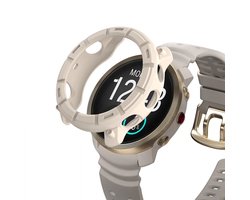 Strap-it Schokabsorberend robuust TPU hoesje - bescherm case geschikt voor de Polar Vantage M3 (beige)