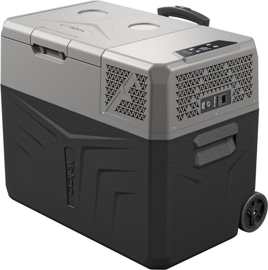 VEVOR Camping Koelbox 45 L, 12/24 V Elektrische Vriesbox op wielen 2 in 1 Dubbele Zone, Auto Koelcompressor om Warm en Koel te Houden 60 W Draagbaar Handvat Boot, Vrachtwagen, Mobiel Grijs