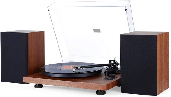 HiFi Platenspeler met Bluetooth en Speakers – Belt Drive – 33/45 RPM ...