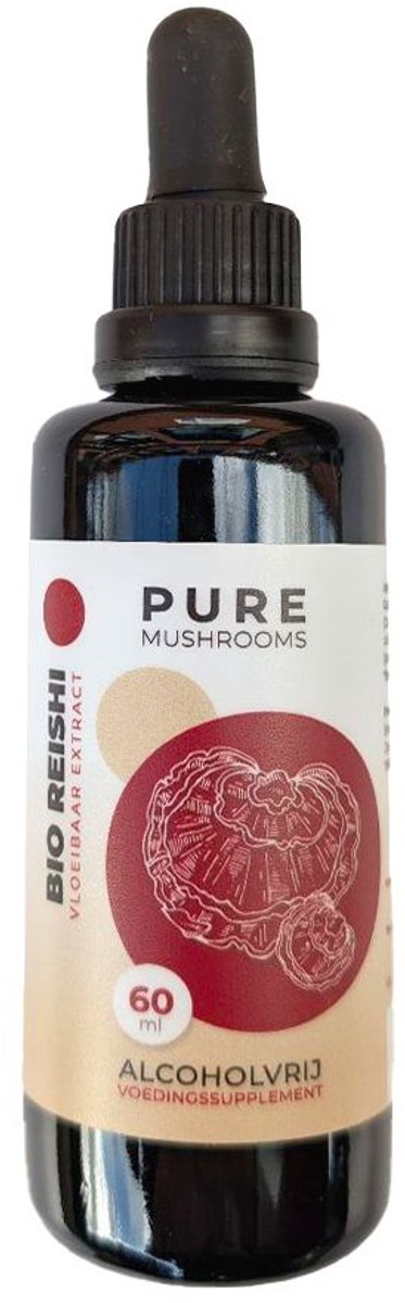 Pure Mushrooms - Reishi Paddenstoelen Extract - Alcoholvrij - Bio - 60ml