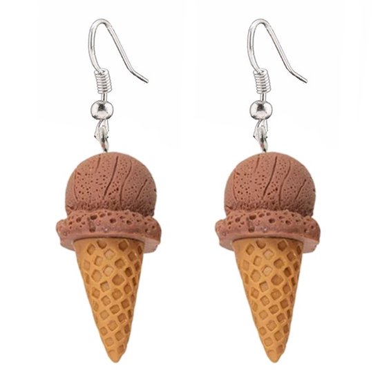 Fako Bijoux® - Boucles d'oreilles - Glace - Cônes - Marron