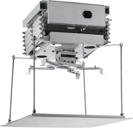 Elektrische projectorlift 30 kg met verborgen schaarstructuur, gemotoriseerd, draadloze afstandsbediening, 1 m slag