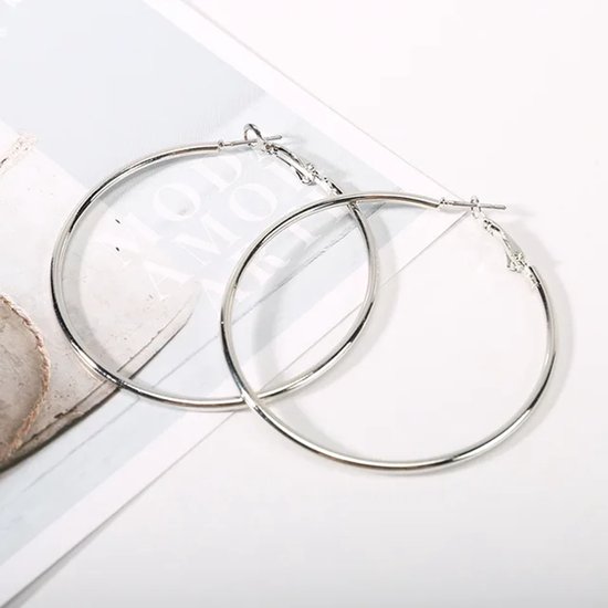Hoops 6cm - Premium Stainless Steel - Waterproof - Glansvast - Basic oorringen - Minimalistische sieraden - Grote oorbellen - The Jewellery Salon