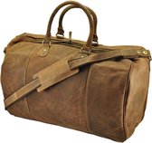 Topeka - ruime reistas/sporttas van vintage bruin ecoleer